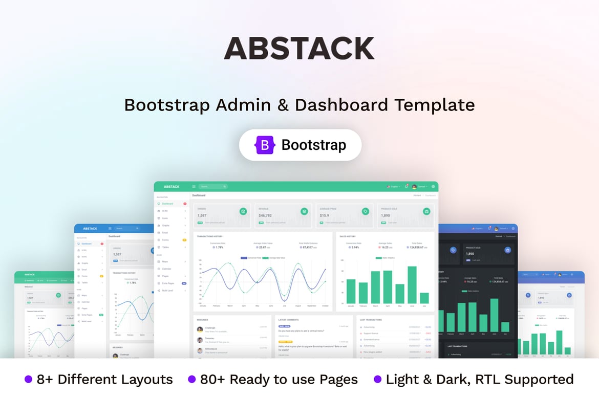 Abstack – الگوی مدیریت و داشبورد