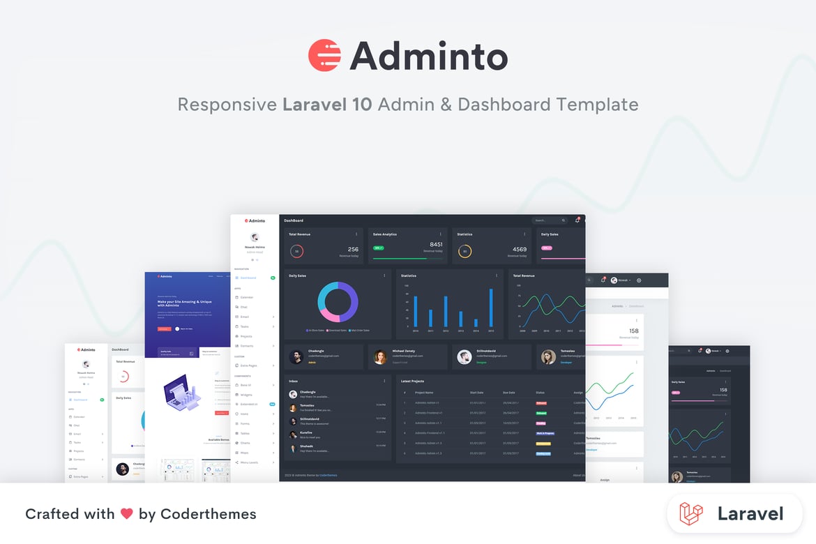 Adminto – قالب داشبورد مدیر لاراول