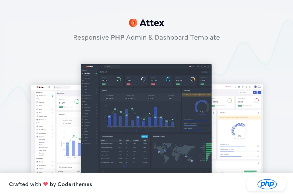 Attex – تمپلیت مدیریت و داشبورد PHP