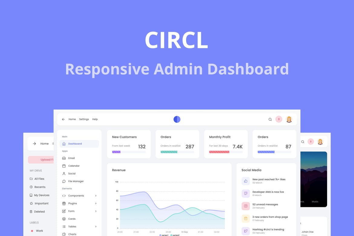 Circl – الگوی داشبورد ادمین پاسخ‌گو