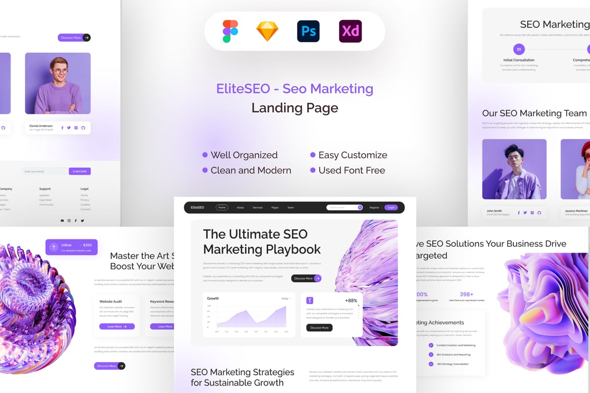 EliteSEO – صفحه فرود بازاریابی سئو