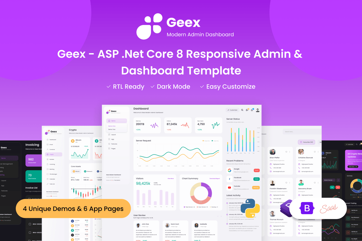 Geex – ASP .Net Core 8 Responsive Admin & Dashboard