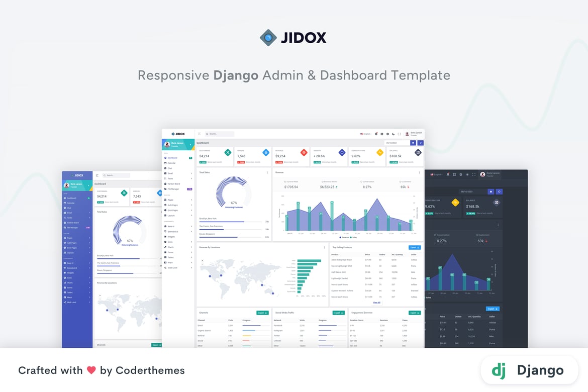 Jidox – قالب داشبورد مدیریت Django