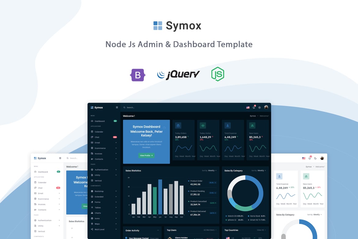 سموکس – قالب مدیریت و داشبورد Node Js