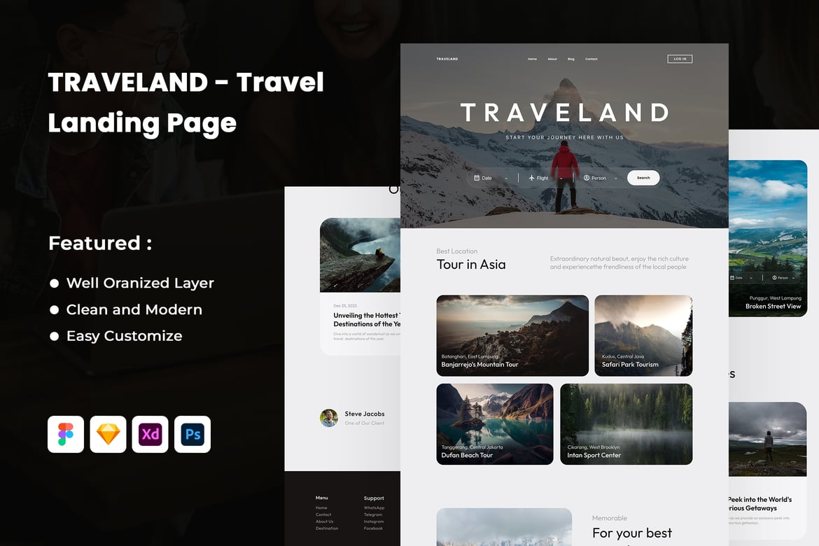 TRAVELAND – صفحه فرود سفر