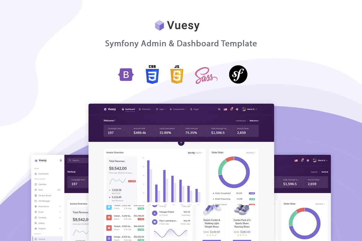 Vuesy – الگوی مدیریت و داشبورد Symfony