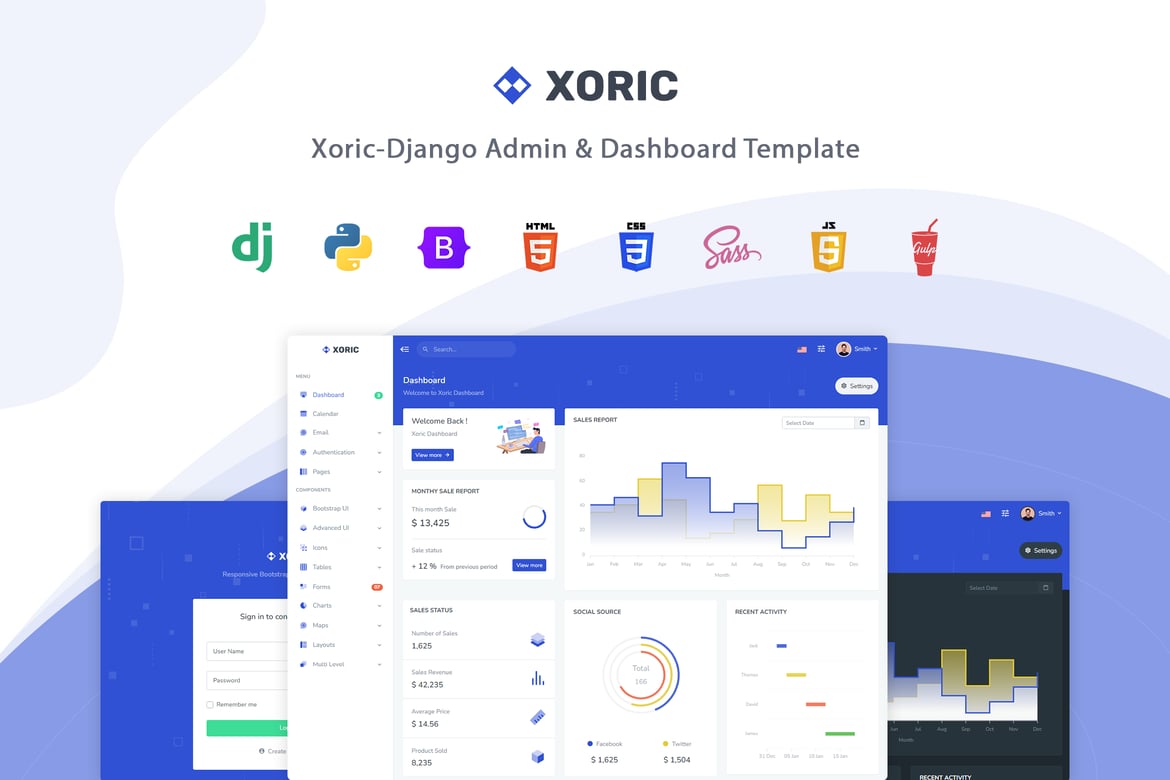 Xoric – الگوی مدیریت و داشبورد جنگو